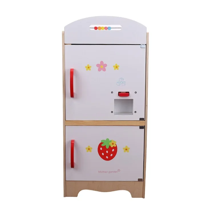 Wholesale Educational Wooden Kitchen Set Toys For Girls Pretend Large Kitchen And Refrigerator Cooking Toys For Kids