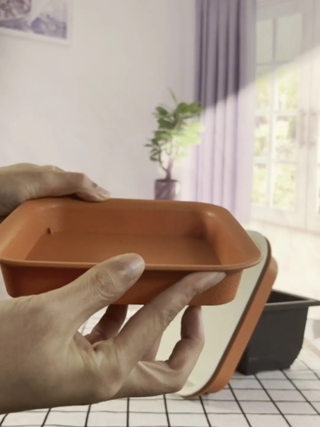 Square water tray flower pot tray/square base thickened resin flower tray/plastic chassis pot pad Plant Saucer Planter Drip Tray