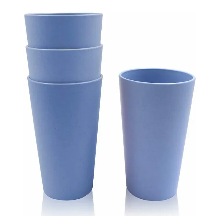 Eco Friendly Custom Unbreakable Reusable Wheat Straw Stackable Drinking Cup 500ml/600ml Cup