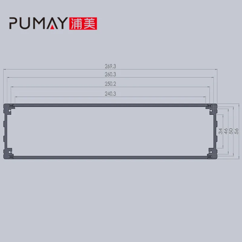 metal storage case terminal box  56 mm height aluminum enclosure