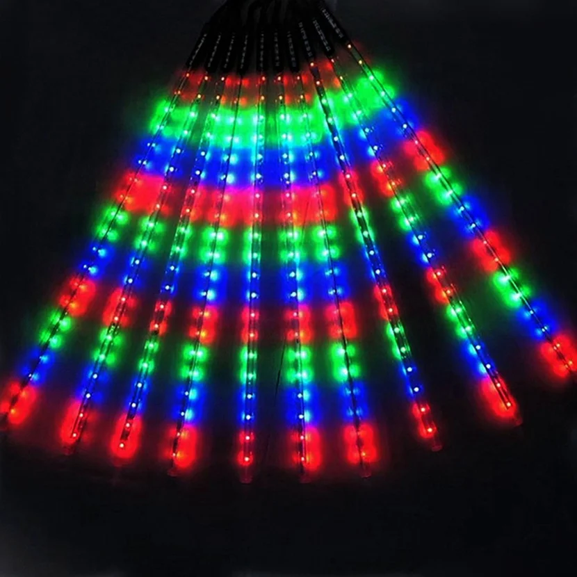 Wedding Meteor LED Lights Shower Rain 30cm 50cm 80cm 10pcs/set Party Garden Christmas Tree Hanging Snowfall Garland Light Meteor