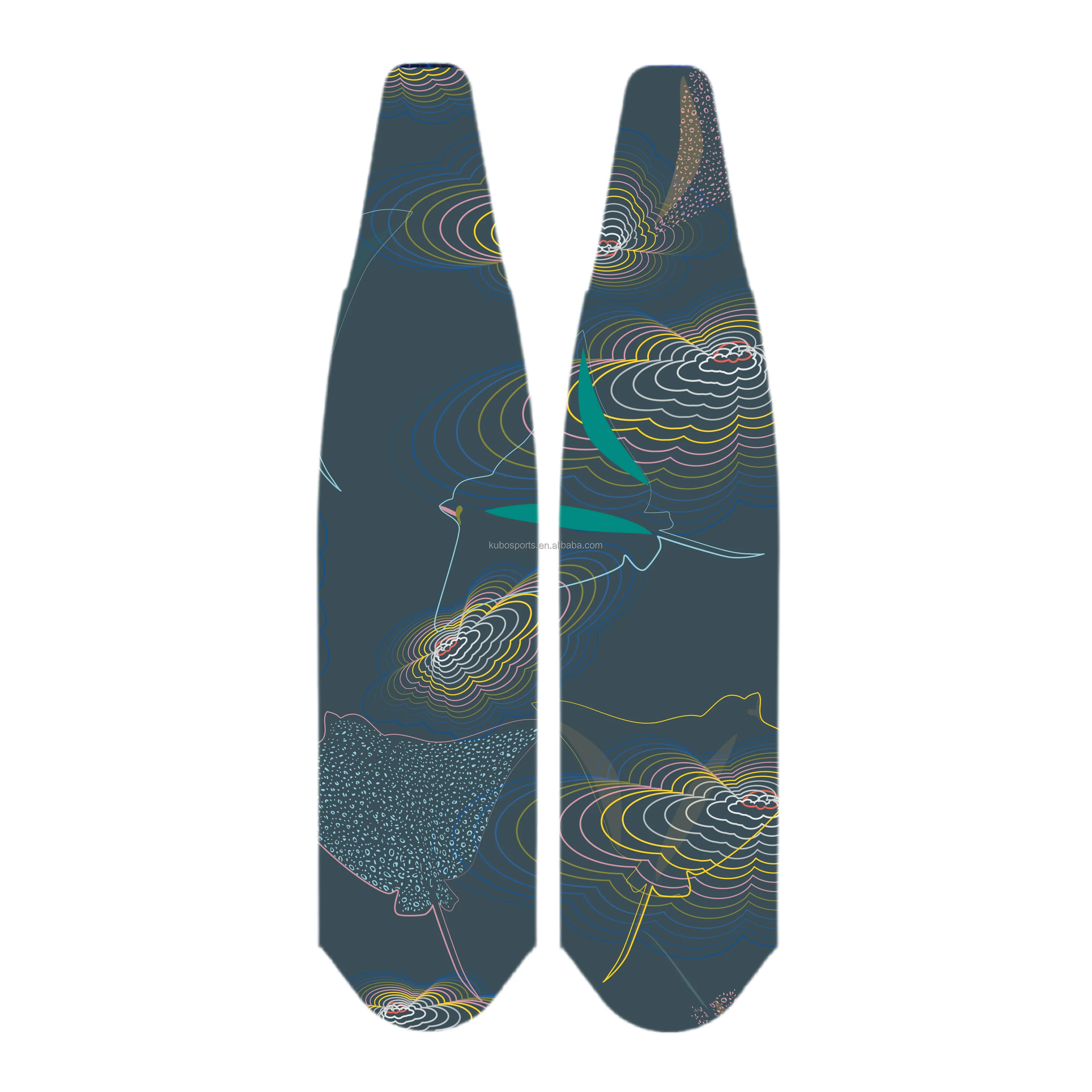 KUBO Custom pure carbon spearfishing professional training free dive long diving freediving fins carbon fiber dive fins