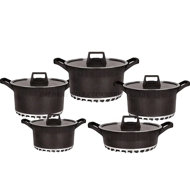 Luxury Square Soup Pot Set 10pcs Non-Stick Cookware Set Large Capacity Casseroles Pots and Pans Sets Hot Sale Kitchen Supplie