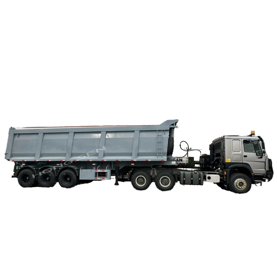 Hongsen New 30-80T Semi-Trailer 3-Axis Wabco Mining/Coal Transportation including Edge Sand Crushed Stone Rock Waste Dump Steel