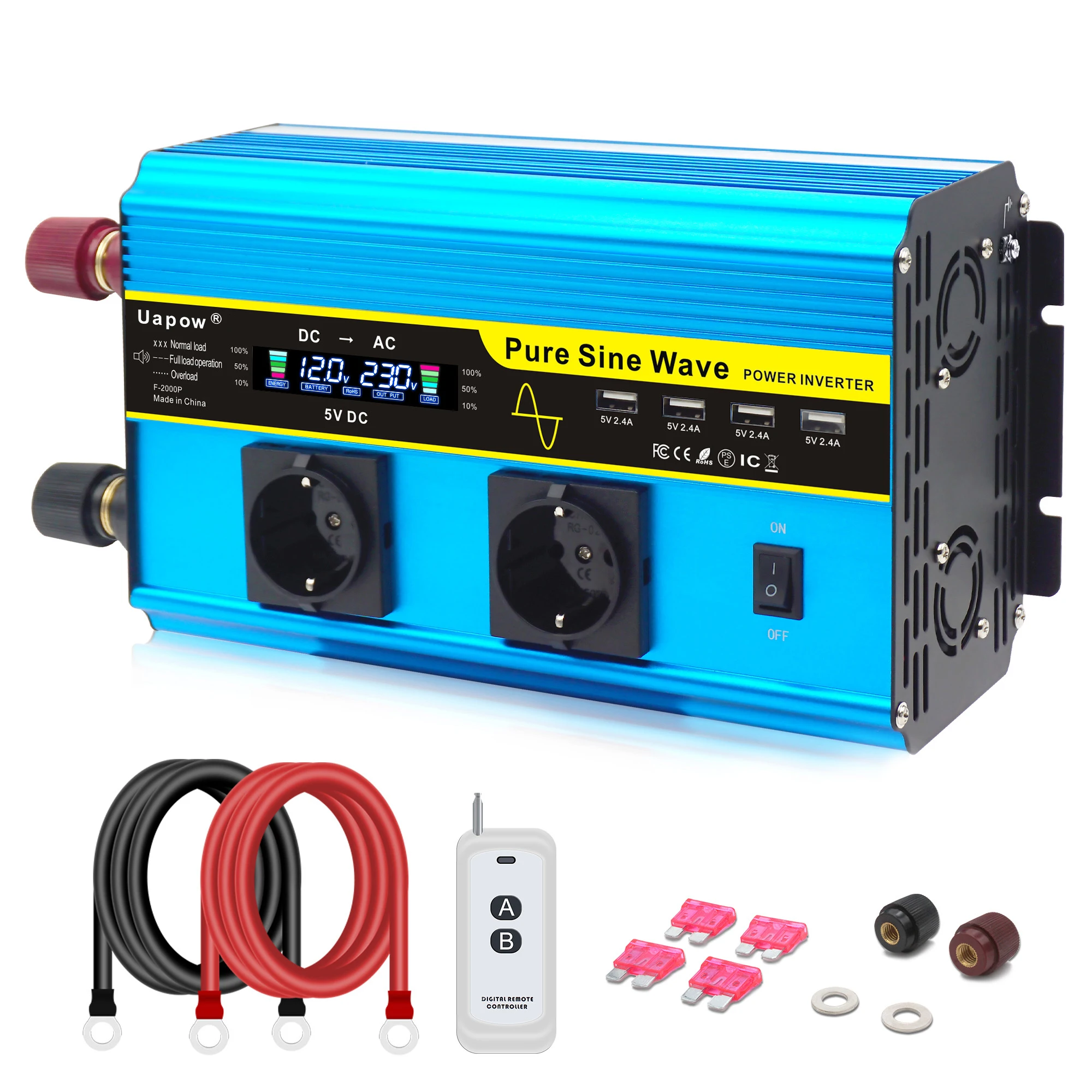 1000w 12v 24v dc to ac 110v 220v 230v 240v 1000 watt pure sine wave power inverter
