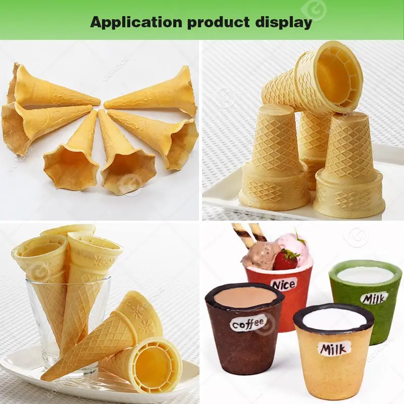 Wafer Sugar Roll Icecream Cone Bake Mould Semi Automatic Big Small Pizza Ice Cream Make Maker Machine India