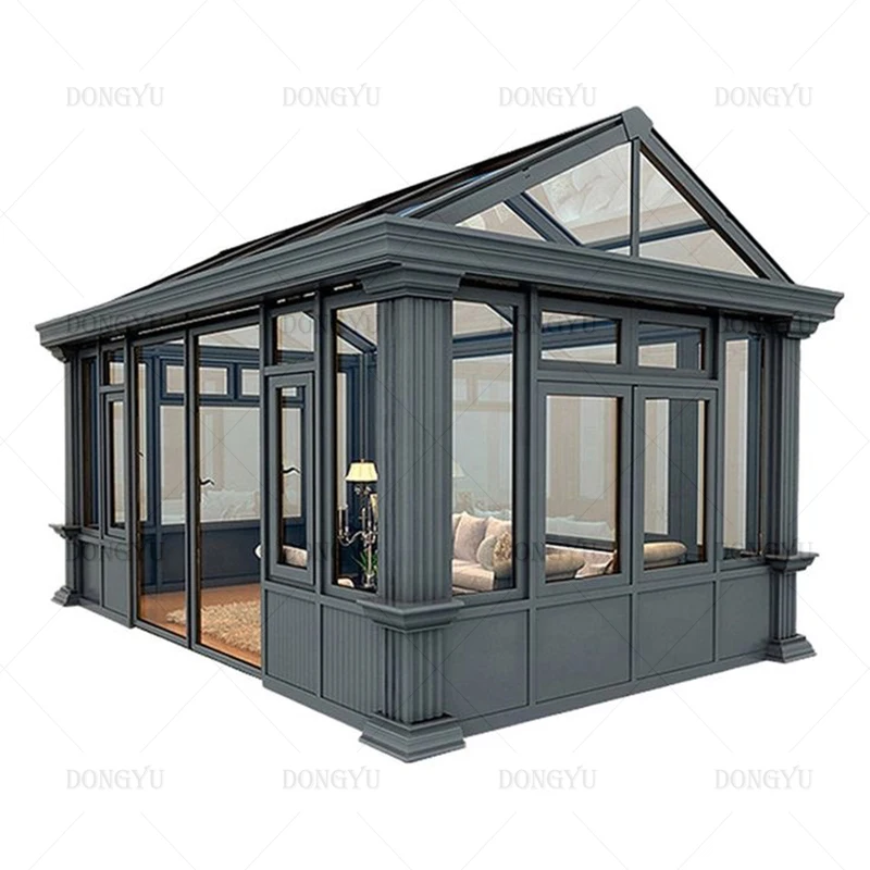 Contemporary Garden Design Aluminum Frame Courtyard Glass 4 Season Sun Room Custom Winter Garden Independent Sun Room