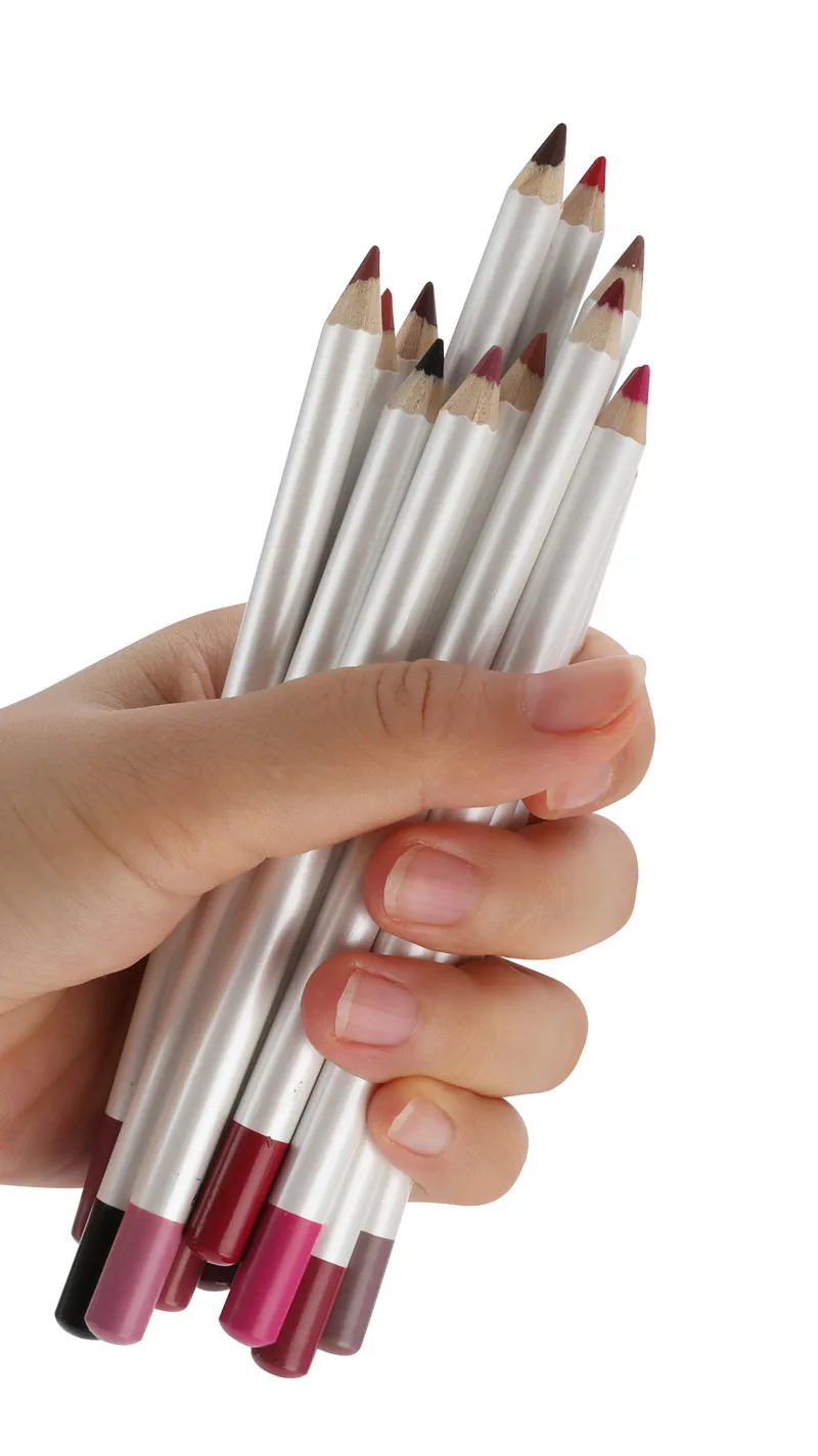 Wholesale No Logo 16-color White Best Price High Quality Cosmetic Lip Pencil Waterproof Lip Liner Pencil Private Label