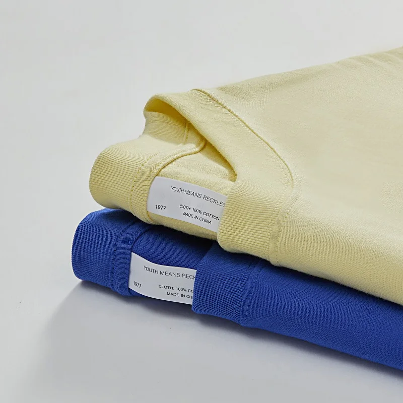 Heavyweight 245g Euro size cotton shoulder loose  t shirts custom logo Wholesale Mens Tshirt Oversized short sleeve