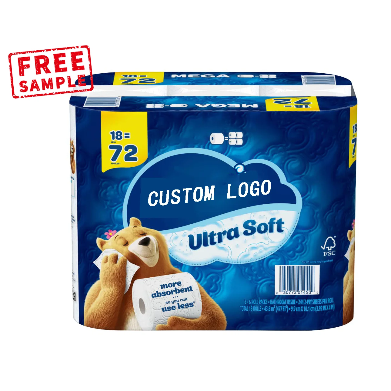 Toilet Paper Roll 12 Rolls High Quality Super Soft Virgin Wood Pulp