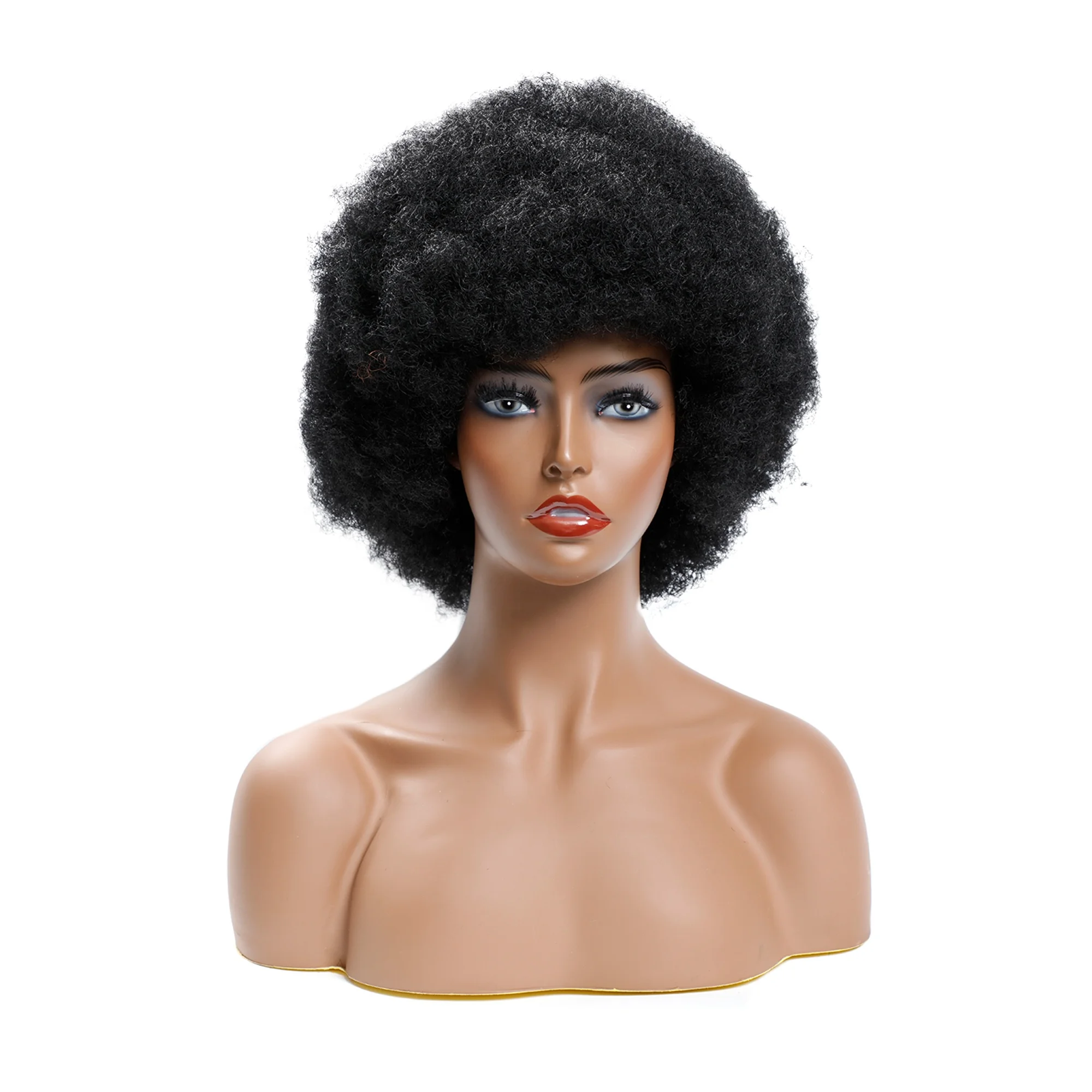 Afro Wig Women Short Fluffy Hair Wigs For Black Women Kinky curly Synthetic Hair For Party Dance Cosplay Wigs with Bangs