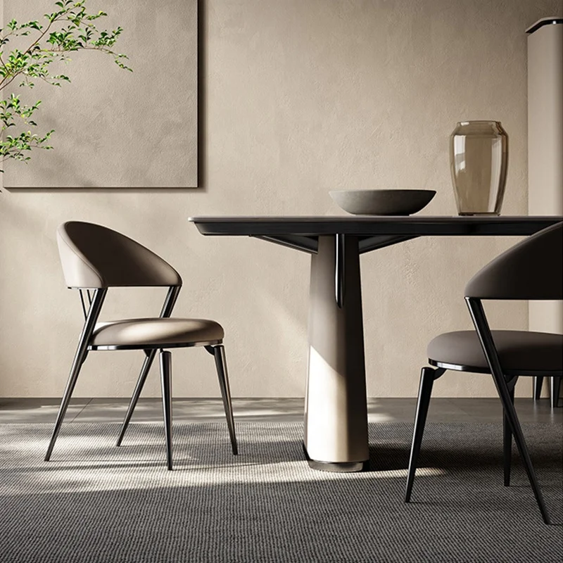 Modern Design Luxury Hotel Restaurant Dining Chair Italian Simple Back Stainless Steel Restaurant Chair