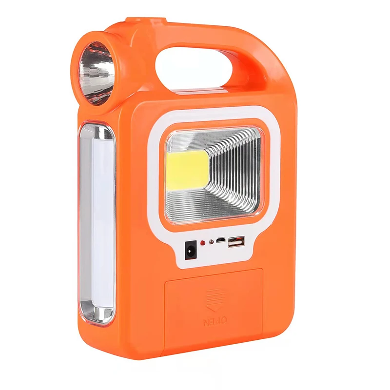 Wholesale solar led lamps solar portable COB flashlight tube flood light with bulb for outdoor camping
