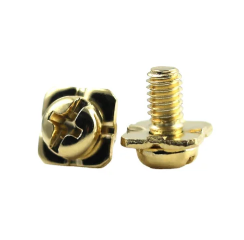 Cross slotted pan head combination screw sems fastener terminal Block Screw with Square Washer 4x8