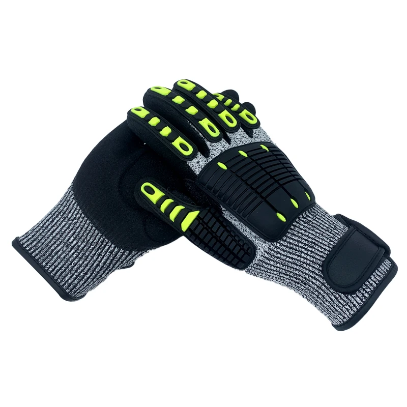 China Manufacture Antiimpact Palm Sandy Coated Anti Collision Impact Protection Shock Absorbing Gloves
