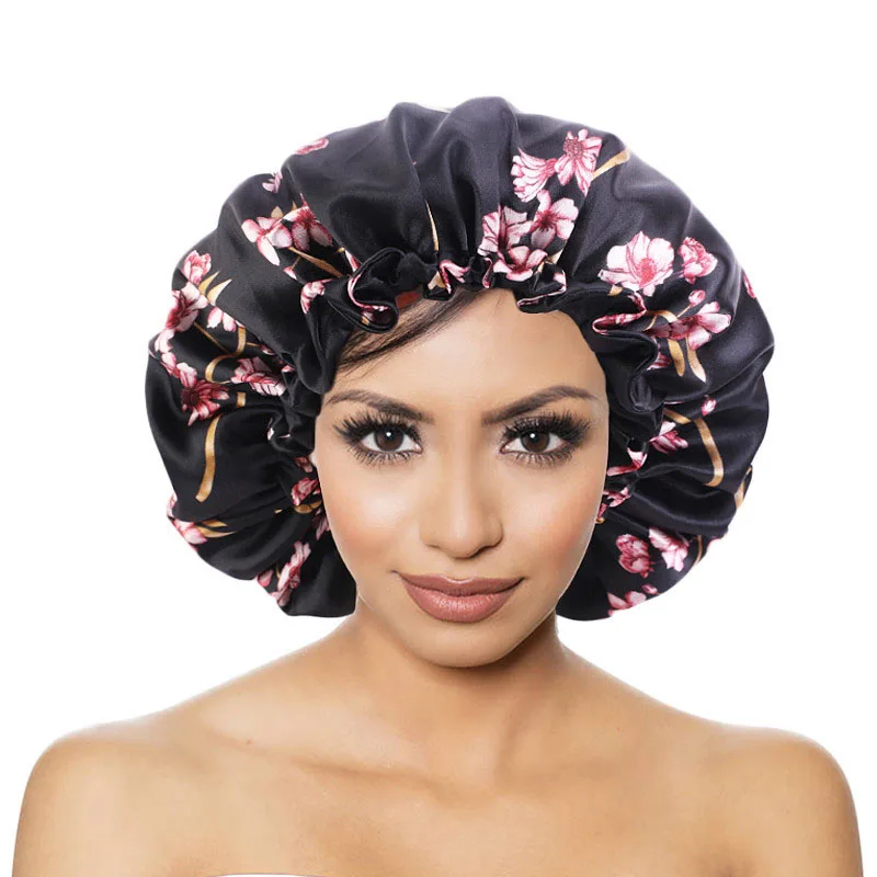  Luxury Double Layer Lace Bonnet Reversible Silk Adjustable Size Hair