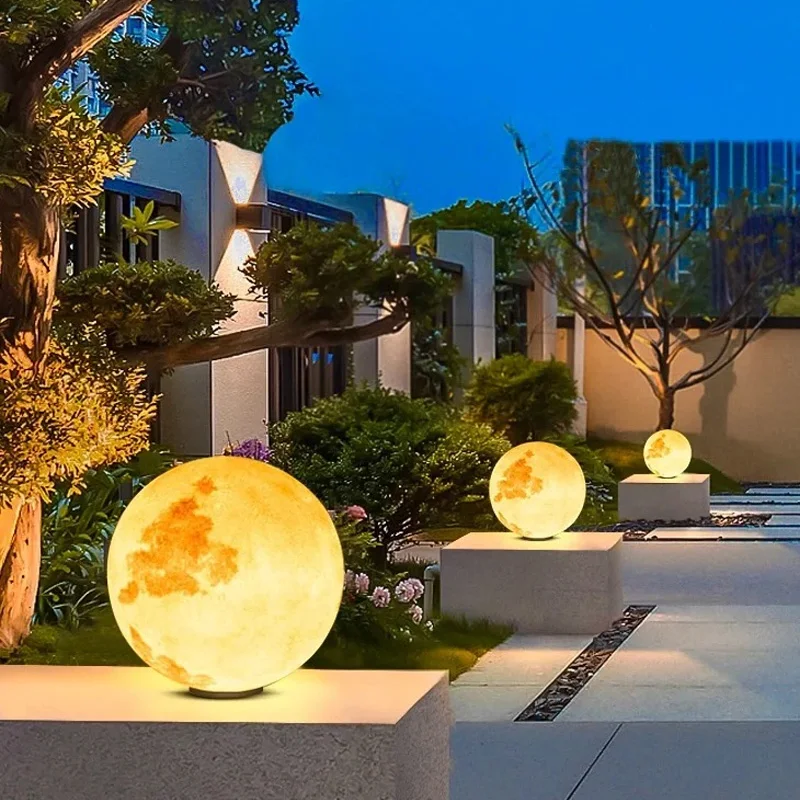 Moder LED Lamp Hotel Garden Light Plastic Gold Ball Luminous Ball Lights