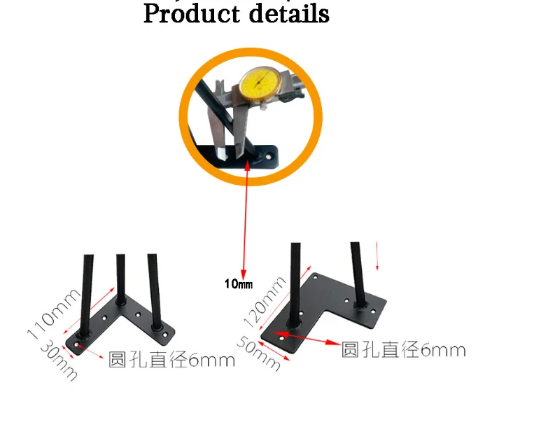 16 18 Inch 3 Rods Black Hairpin Coffee Table Legs Industrial Iron Metal Hairpin Desk Dining Table Legs HairPin Legs