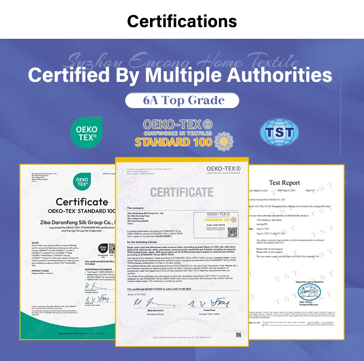 wholesale 22mm 100% natural organic mulberry silk satin pillowcase set pillow cover luxury silk pillow case gift set