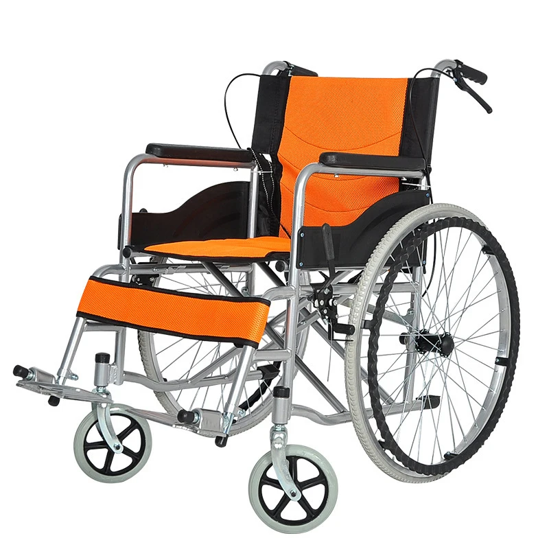 Manual wheel chair orange for the disabled