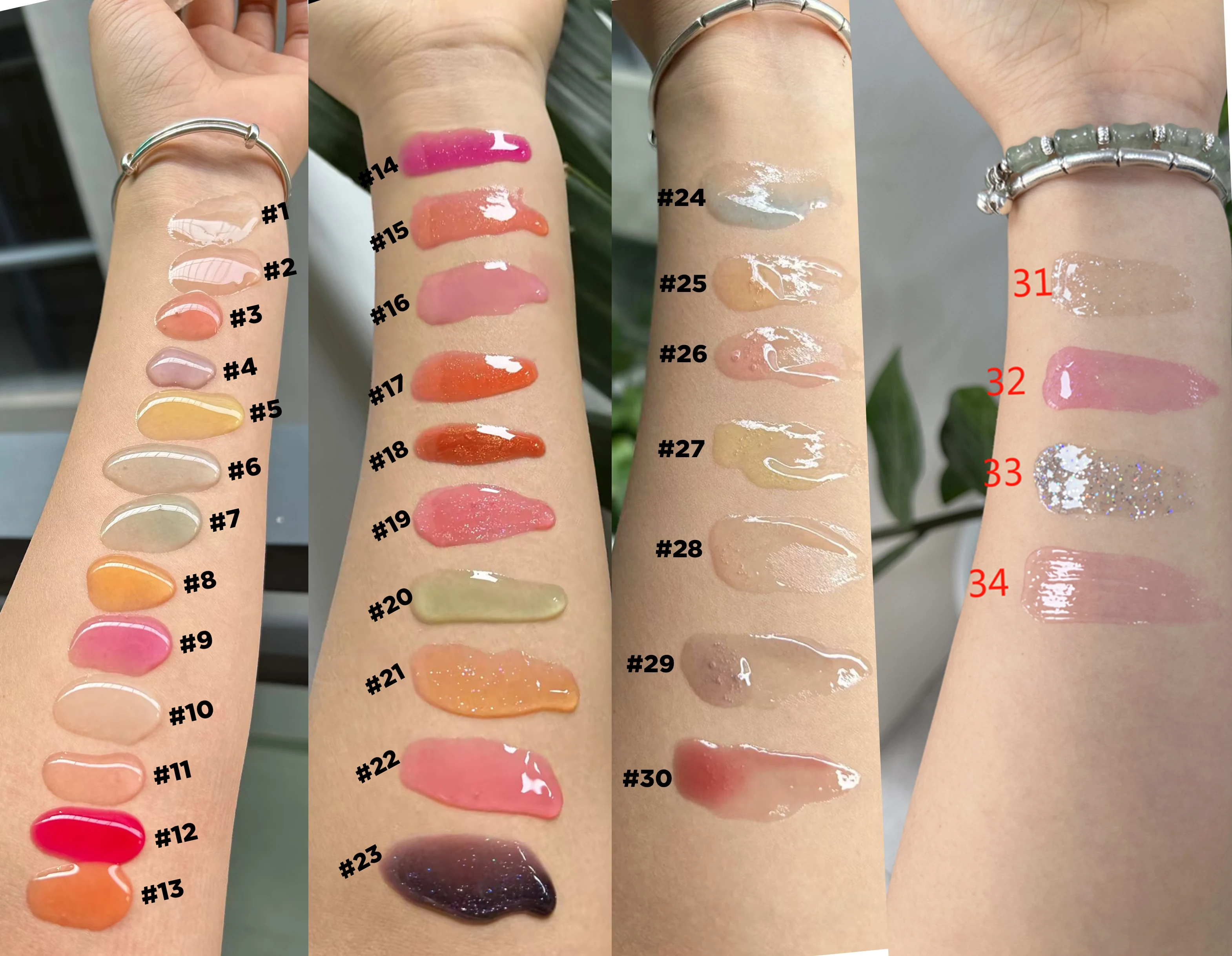 Custom logo Moisturizing Big Brush Lip Oil Plumping Gloss Vitamin E Private Label Lip Oil Strawberry Vegan Watermelon Lip Oil