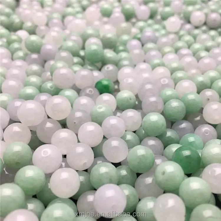 Certified Grade A 8MM Ice Seed Beans Green Loose Beads Myanmar Jade Jade  Jade Beads Diy Jewelry With Beads