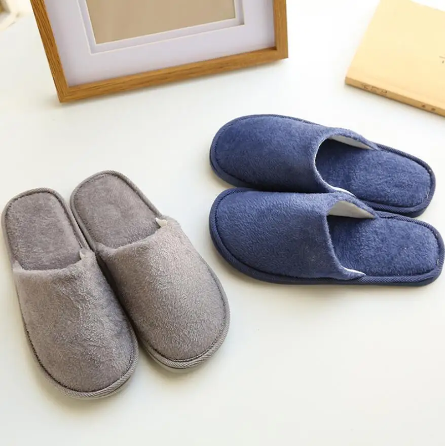 
Wholesale Men Women Home Anti-slip Plush Slipper Winter Warm Cotton House Indoor Slipper 