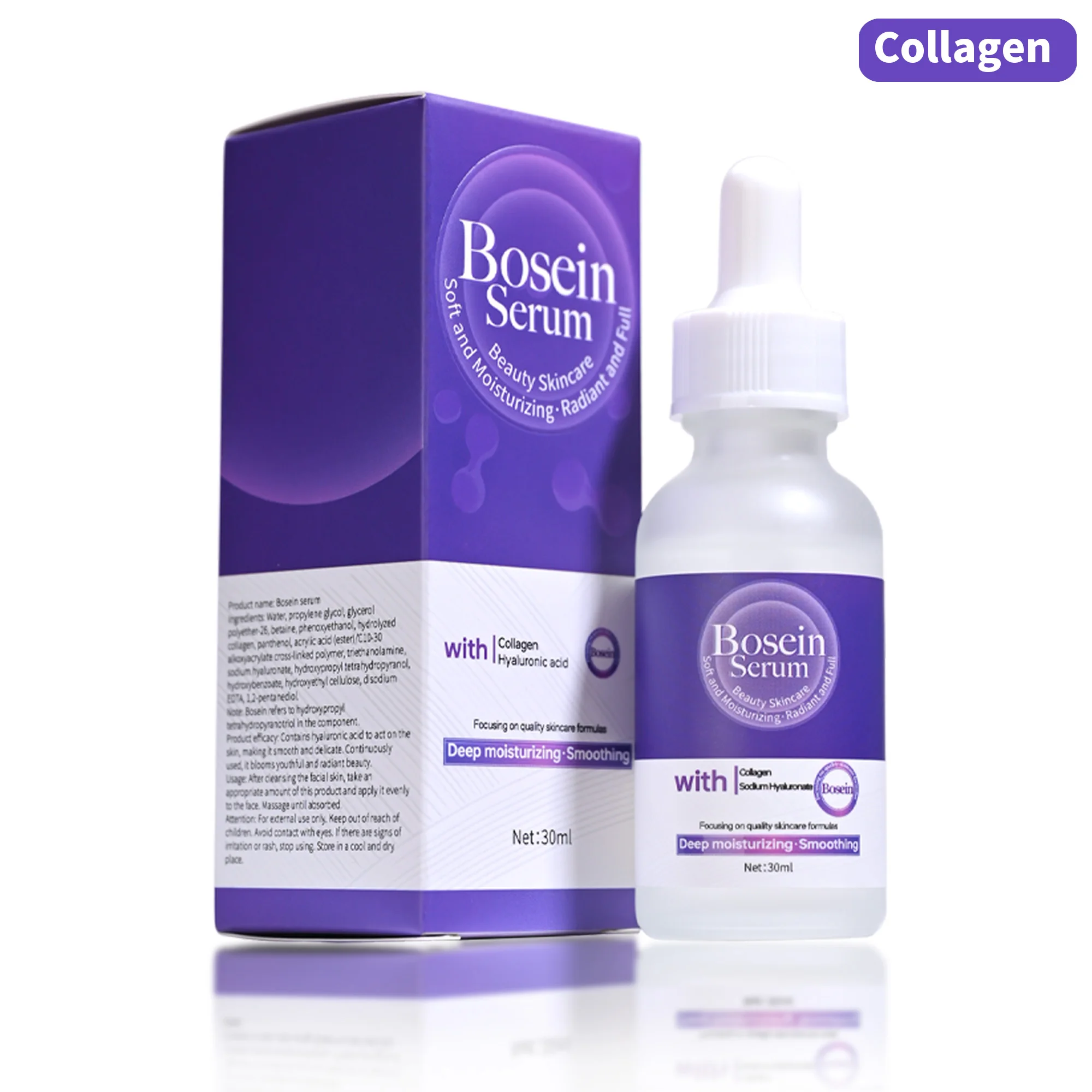 Bosein Hydrating Anti-Aging Skincare Face Tightening Collagen Serum Organic Natural Vitamin c Serum