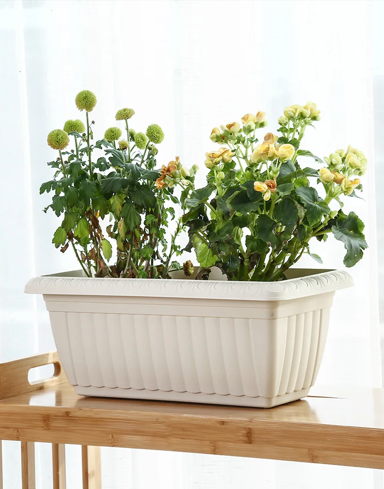 
The balcony vegetable pots rectangular plastic flower pots garden pots 