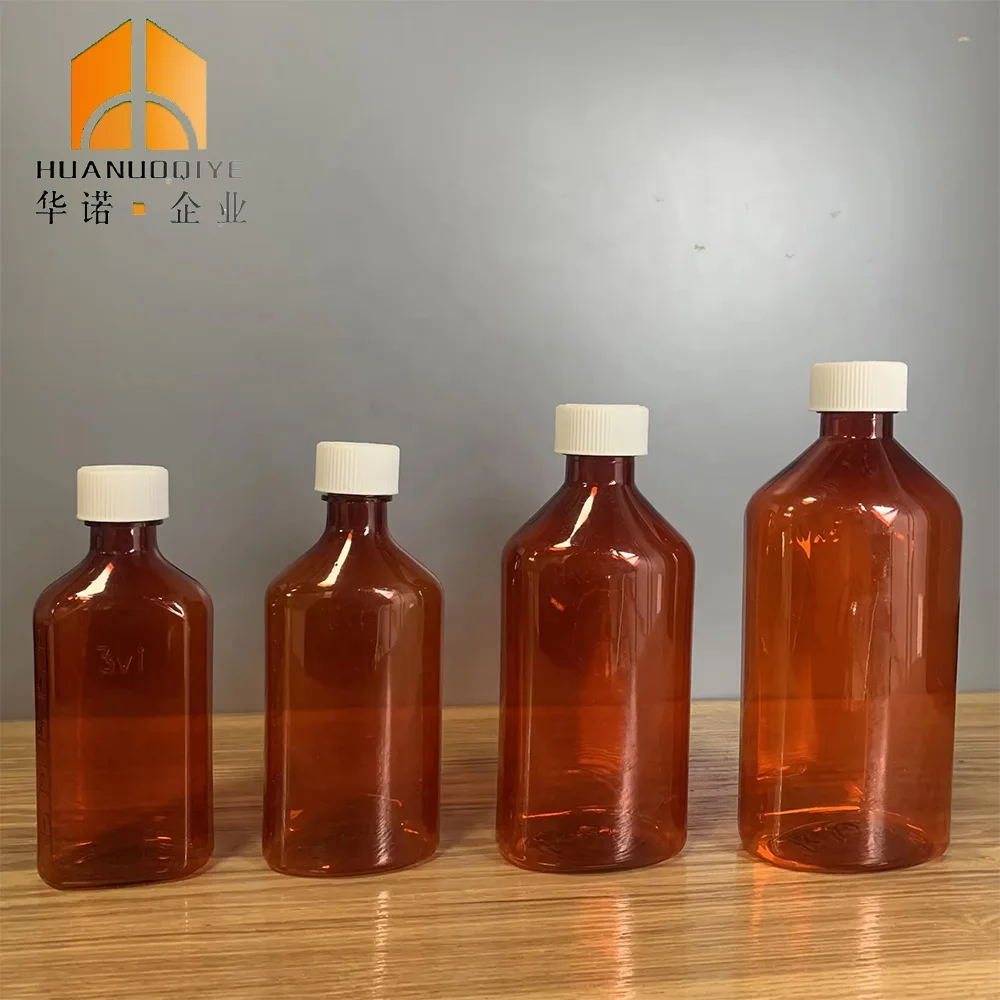 2oz 4oz 6oz Medicine Plastic Liquid Bottle Oval Cough Syrup Medicine Container
