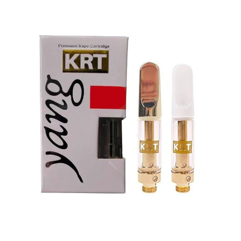 
High Quality Krt Cartridge Packaging Glass Top-Airflow Empty 510 Thread Cartridge Glass Tank Cbd Cartridge 1Ml Cbd Vape Atomizer 
