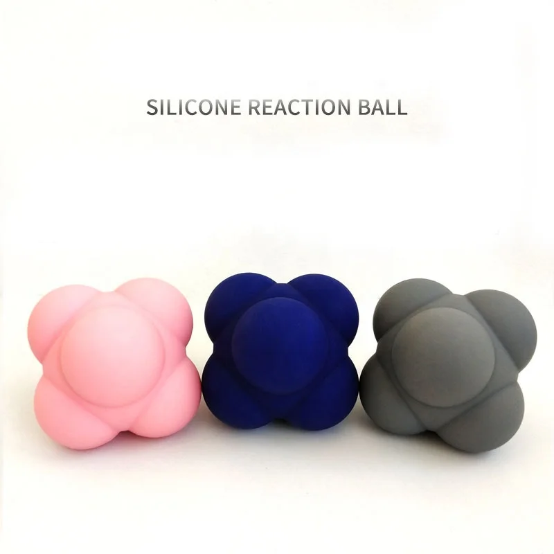 Exercise Sports Massage Football Speed Agility Training Custom Logo Hand Reflex Silicone Hexagon Hex High Reaction Bouncing Ball