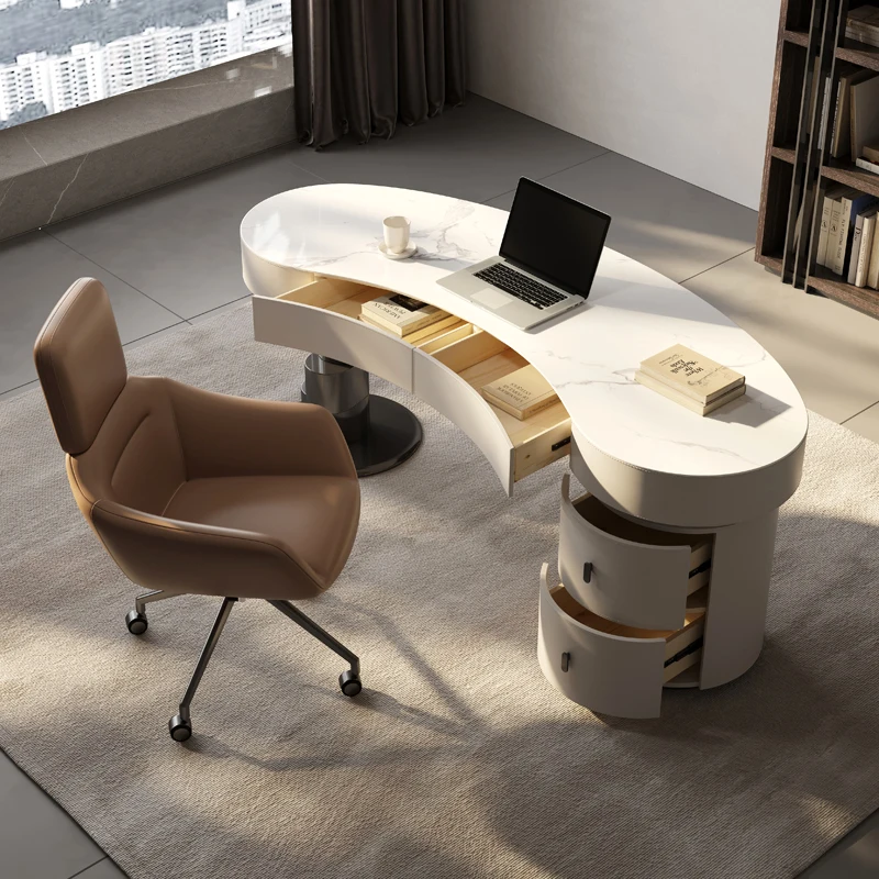 Office Desk Furniture Table Executive Luxury Home Design Modern L-Shaped Computer Desk Gold White Luxury Executive Ceo Desk
