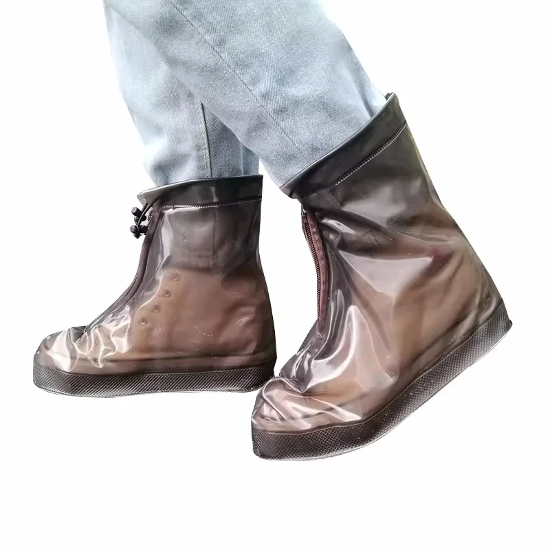 High Tube Thickened Waterproof Anti Slip Wear-Resistant Rain Shoe Cover Double Breasted Shoe Cover Wholesale