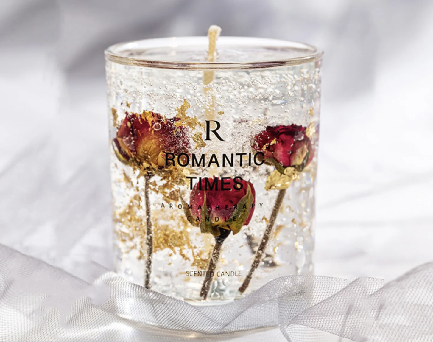 
2021 New True Flower Jelly Essential Oil Sleep Aid Smokeless Romantic Aromatherapy Candle 
