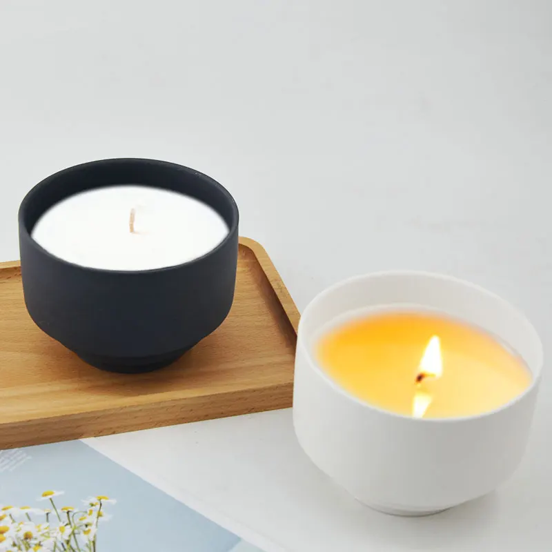 Wholesale Cheap Price frascos para velas white ceramic candles with lid