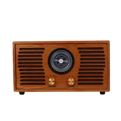antique wooden stereo home radio with built-in speakers fm portable radio with bt