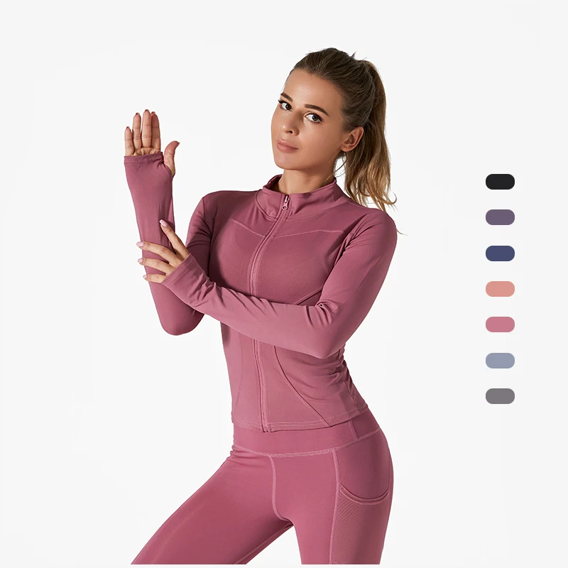 Custom Sports Gym Fitness Women Seamless Fitness Apparel Sports Wear Luxury Printed Custom Logo Yoga Top With Zipper For Women