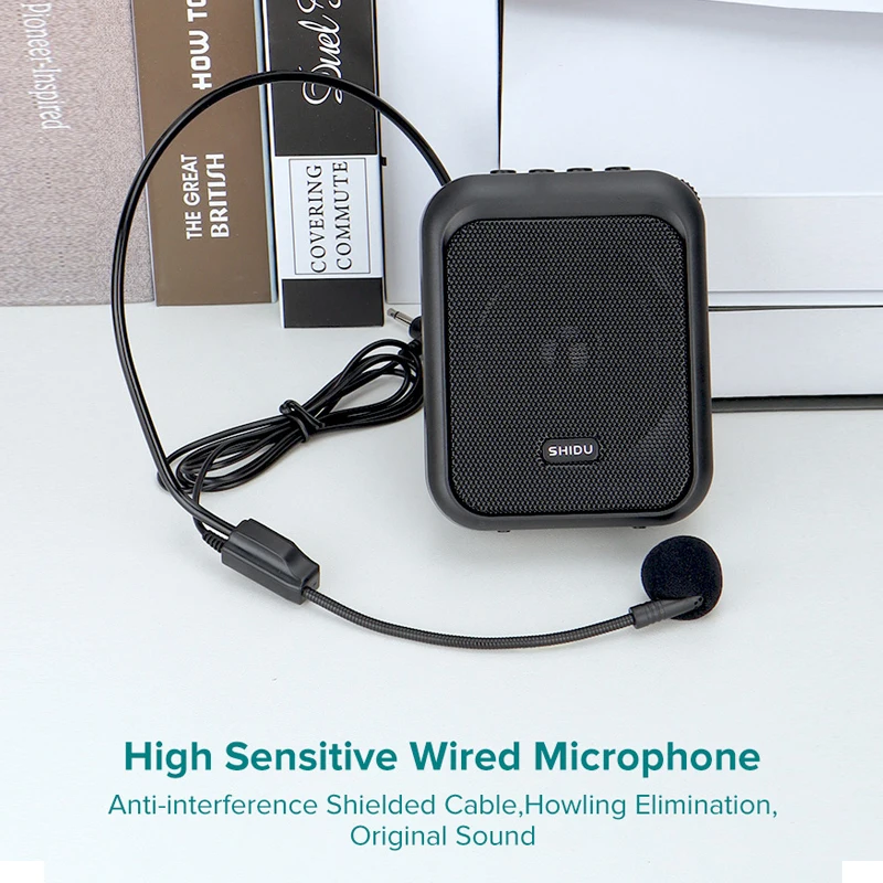 SHIDU M100 MINI Portable rechargeable wired  PA loudspeaker bluetooth voice amplifier sound amplifier for teachers