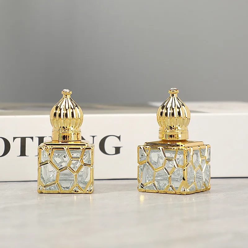 Wholesale High Quality Empty 10ml UV Coated Luxury Fancy Arabic Dubai Style Roller Roll On Bottles for perfume Essential Oil