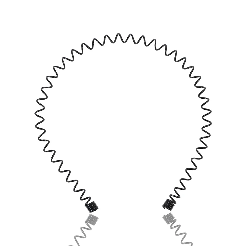 Модный обруч для волос унисекс мужская спортивная повязка на голову черный волнистый женские