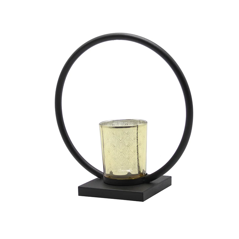 Metal Glass Candle Jar With Round Handle Wedding Festival Home Decor Candle Holder For Home Decoration
