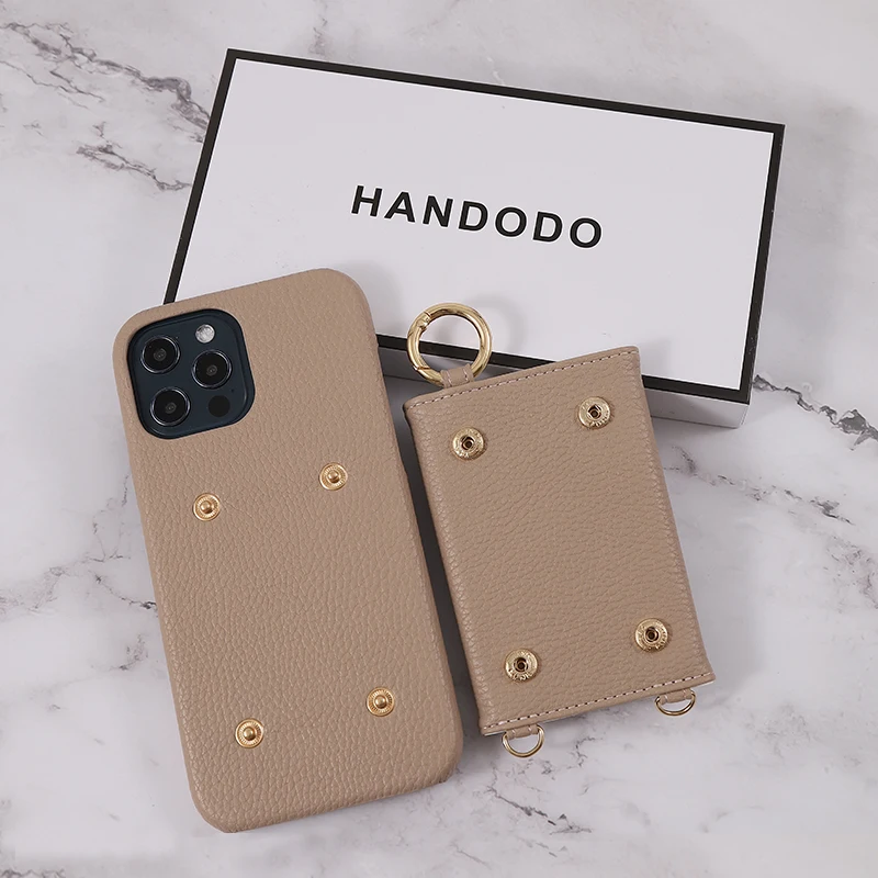 Crossbody Wallet Purse Mirror Multi-function Shoulder Straps Hand Holder Mobile Phone Bags & Cases For Iphone 13 14 Pro