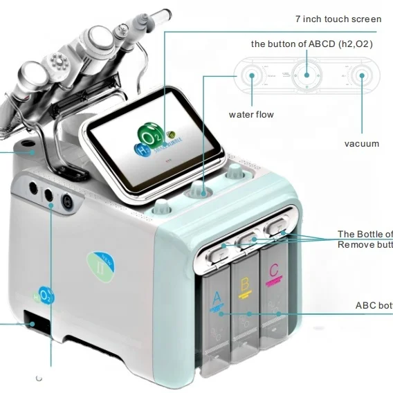 Niansheng для домашнего использования 6 в 1 H2O2 Hydra Hydro Aqua Peel маленькие пузырьки косметическое устройство для лица