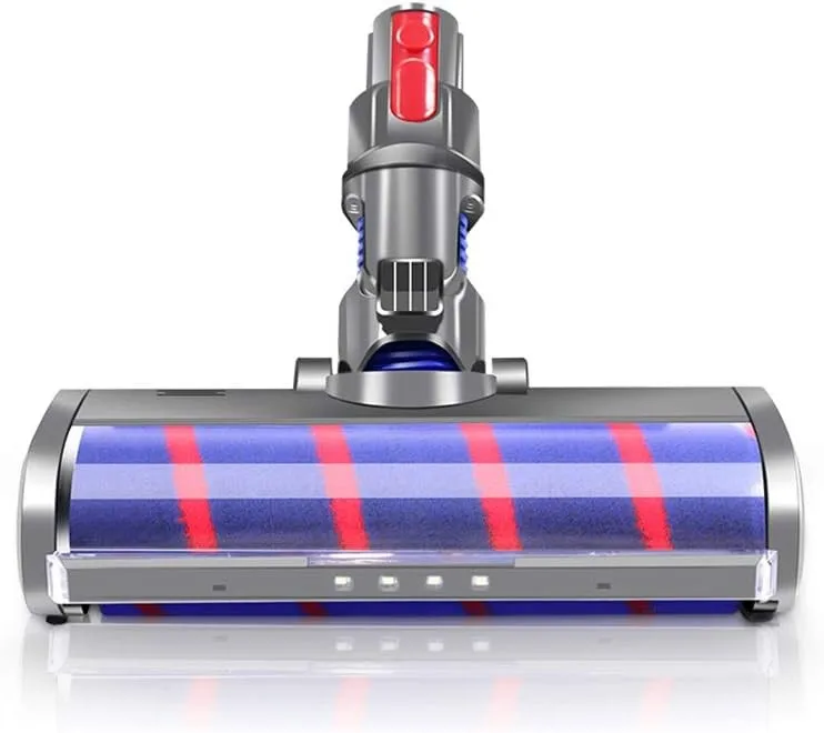 Rotatable Motorhead Soft Roller Brush Floor Head with LED Headlights for Dy son Cordless Vacuum cleaner  V7/V8/V10/V11/V15