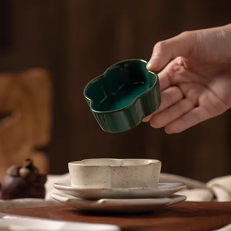 Retro Chinese antique minimalist light luxury high level and high quality style ceramic plate for home decoration