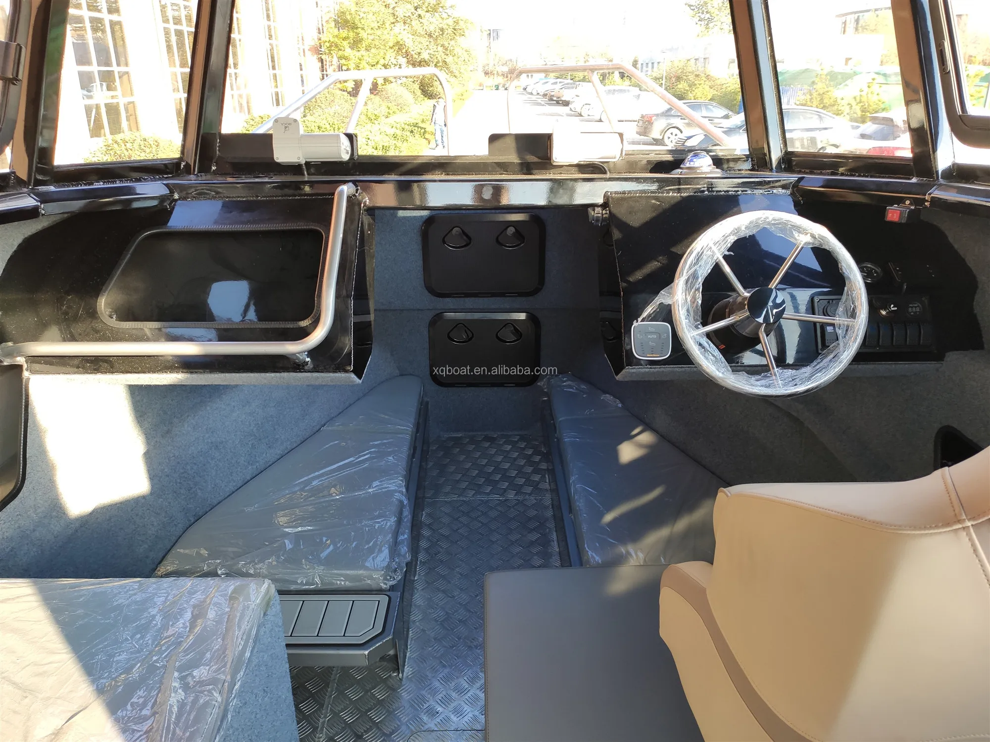 factory supply 7.5m / 25ft large space full cabin boat easy craft aluminum fishing bait boat with CE certification