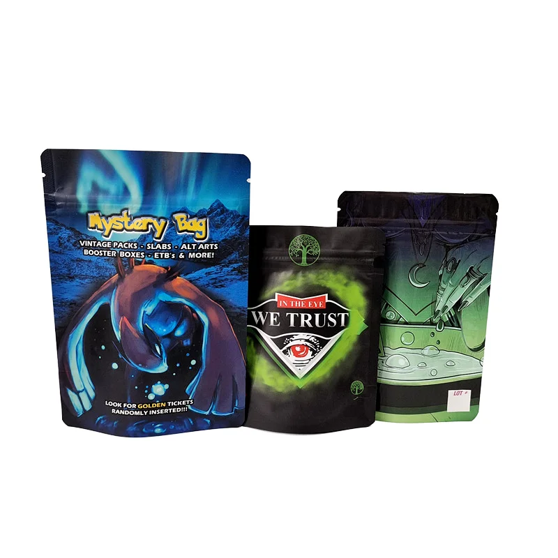 Custom Printed Heat Seal bag 3.5 7g 14g Food candy Packaging Smell Proof Stand Up Pouch Mylar Special Shape Zip Lock Bags