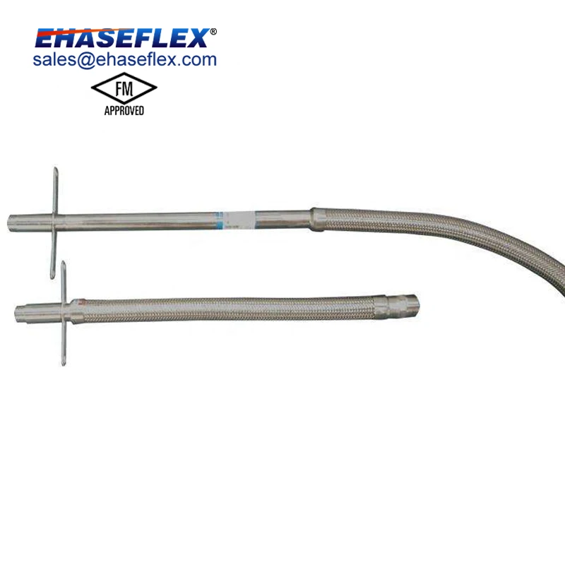 Factory Price Fm Approved Stainless Steel Metal Corrugated Fire Sprinkler Drops Flexible Sprinkler Hose For Clean Room