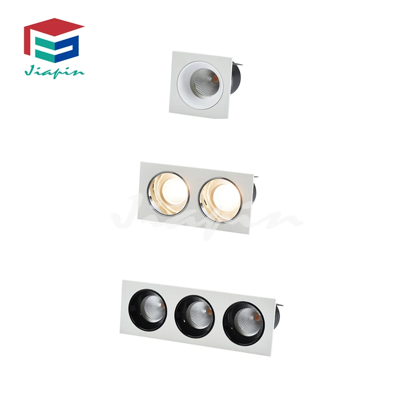 
6W Square High Lumen one head two head three head Ceiling Light Recessed Light White LED Body COB Grill Light 
